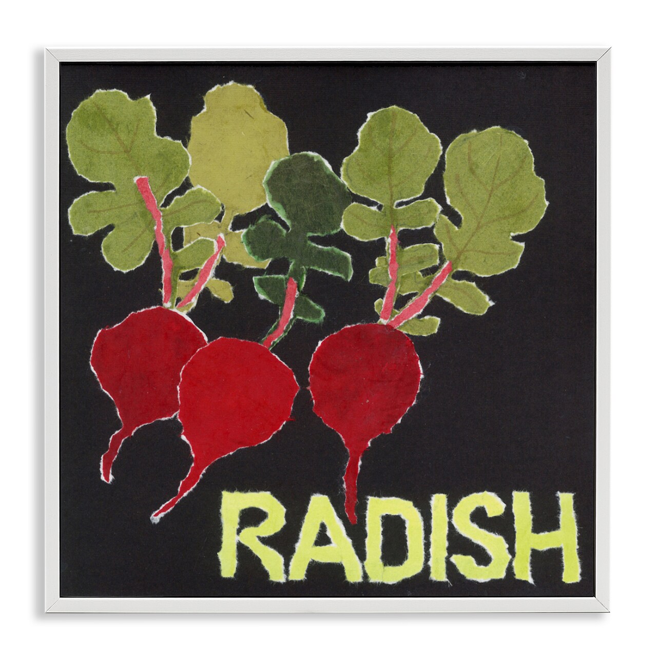Stupell Industries Collaged Radish Vegetables Framed Giclee, design by Nancy Overton